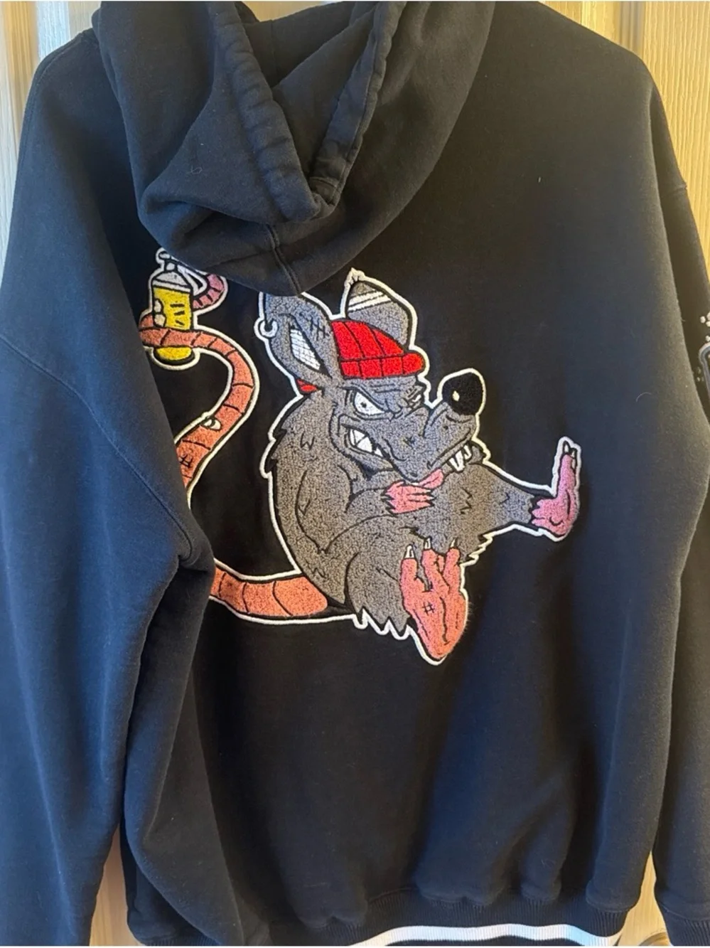 Zumiez empire heavyweight Black Hoodie with Red Chenille Logo